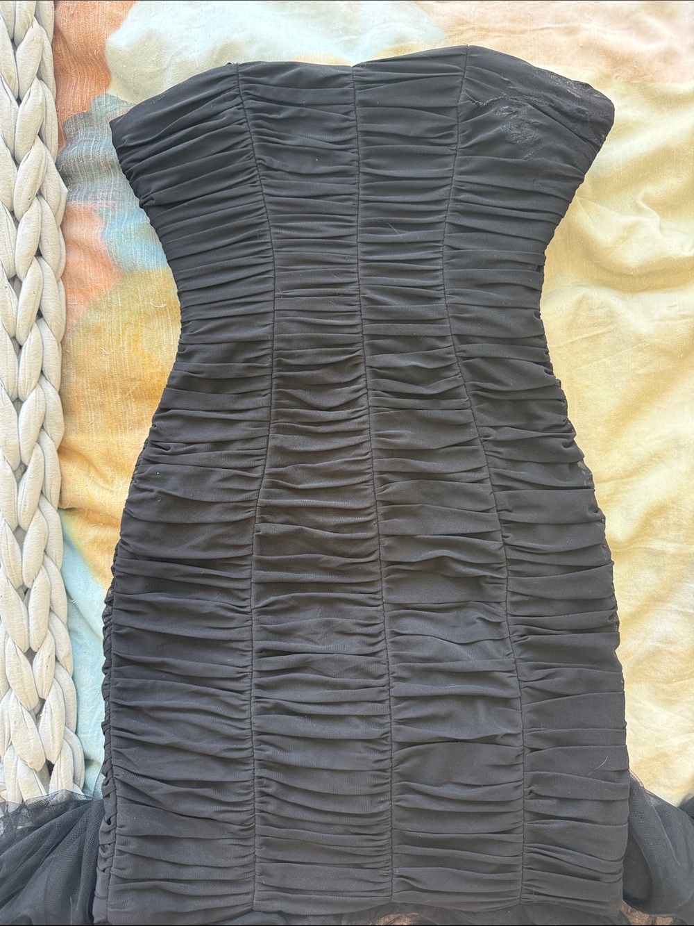 Zac Posen Black Strapless Corseted Evening Gown - Picture 3 of 6